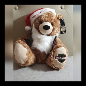 Christmas Gift Harley Davidson Bear New With Tags 2009 Santa Hat Vest Soft